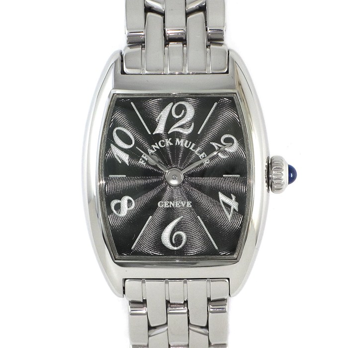 フランクミュラー FRANCK MULLER 腕時計 トノウカーベックス インターミディエ 2251QZ ギョーシェ ブラック文字盤 SS クオーツアナログ 【中古】