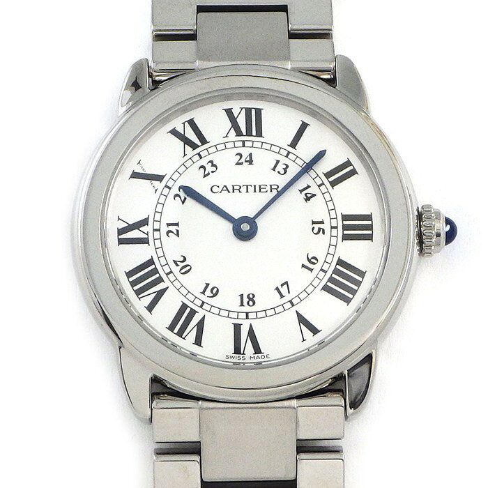【5日限定★対象品3％OFF＆全品P3倍】 カルティエ Cartier 腕時計 ロンドソロ SM W6701004 シルバー文字盤 ローマンインデックス SS クオーツアナログ 【中古】