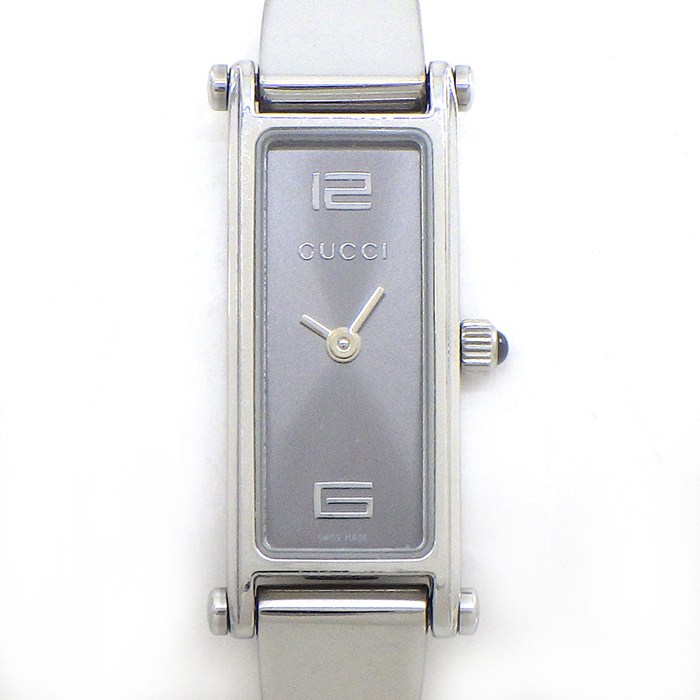 【5日限定★対象品3％OFF＆全品P3倍】 グッチ GUCCI 腕時計 ブレスウォッチ 1500L ホースビット レクタンギュラー サンレイ グレー文字盤 SS クオーツアナログ 【中古】