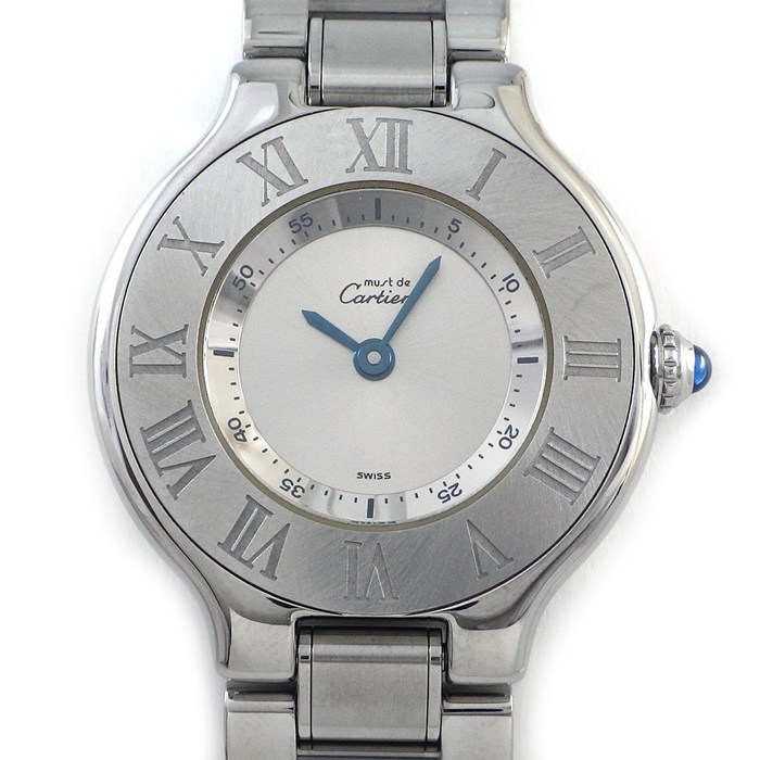 カルティエ Cartier 腕時計 マスト21 W10109T2 シルバー文字盤 SS クオーツアナ ...