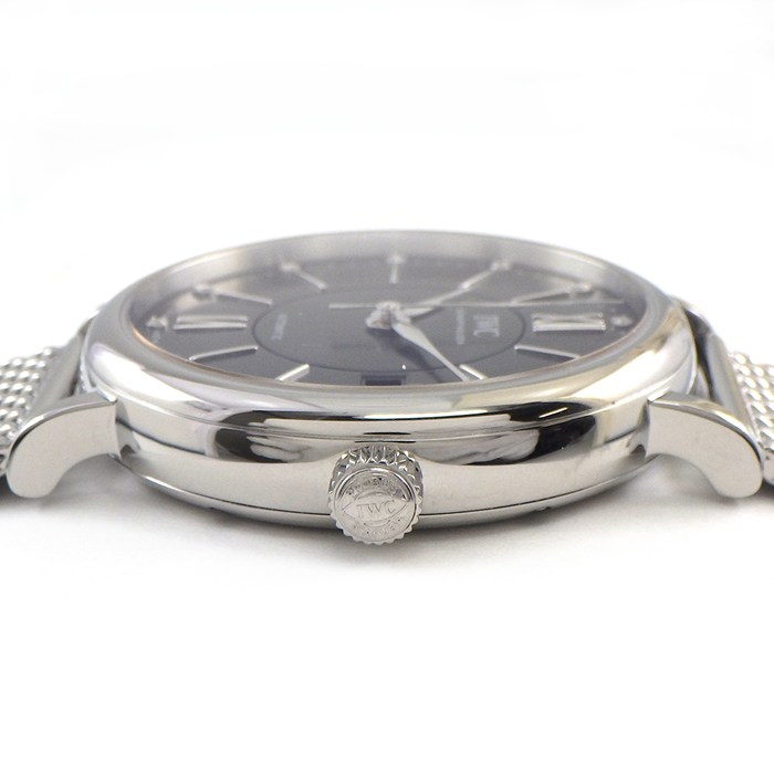 ジェイビーワークス 楽天市場店の【15日限定★ポイント3倍】 IWC 腕時計 ポートフィノ IW458110 12ポイント ダイヤインデックス サンレイ グレー文字盤 デイト SS 自動巻き 【中古】｜アングル2