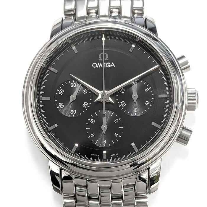 【最大3万円OFFクーポン配布中】 オメガ OMEGA 腕時計 デ・ヴィル プレステージ クロノグラフ 4540.51.00 クロノグラフ スモールセコンド ブラック文字盤 SS 手巻き 【中古】