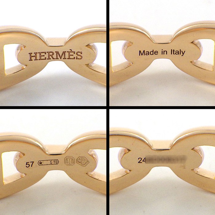 ジェイビーワークス 楽天市場店のエルメス HERMES リング シェーヌダンクル アンシェネ PM H110025B K18PG 16.5号 / #57 【中古】｜アングル3