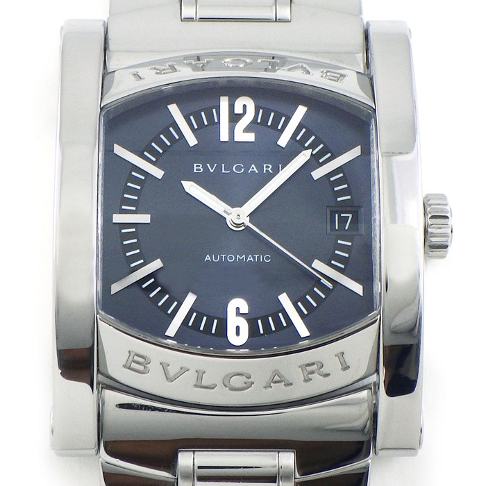 【5日限定★対象品3％OFF＆全品P3倍】 ブルガリ BVLGARI 腕時計 アショーマ AA44S サンレイ グレー文字盤 デイト SS 自動巻き 【中古】
