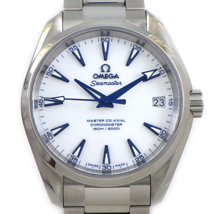 【5日限定★対象品3％OFF＆全品P3倍】 オメガ OMEGA 腕時計 シーマスター アクアテラ グッドプラネット 231.92.39.21.04.001 デイト 裏スケ 夜光針 夜光インデックス ホワイト文字盤 チタン 自動巻き 【中古】