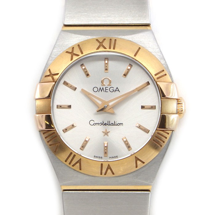 【5日限定★対象品3％OFF＆全品P3倍】 オメガ OMEGA 腕時計 コンステレーション 131.20.25.60.02.002 サンレイ シルバー文字盤 K18PG SS クオーツアナログ 【中古】