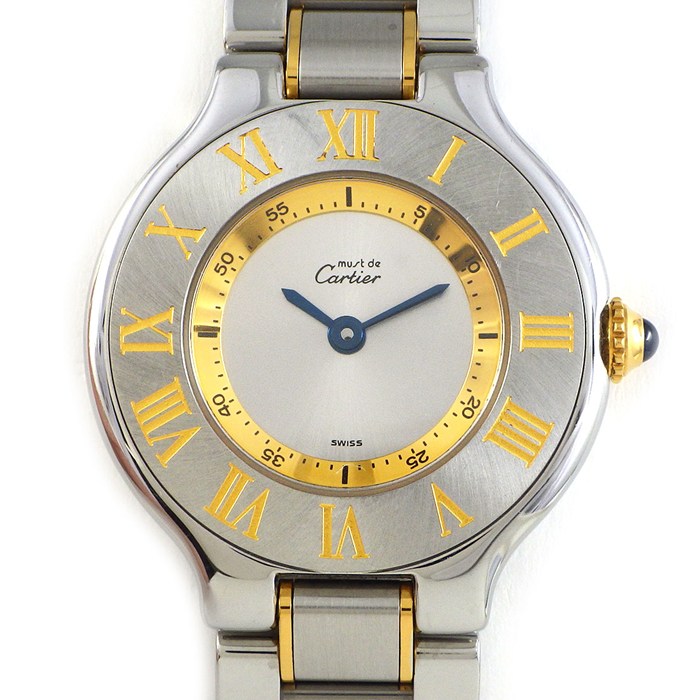 【5日限定★対象品3％OFF＆全品P3倍】 カルティエ Cartier 腕時計 マスト21 ヴァンティアン W10073R6 サンレイ シルバー文字盤 ローマンインデックス SS クオーツアナログ 【中古】