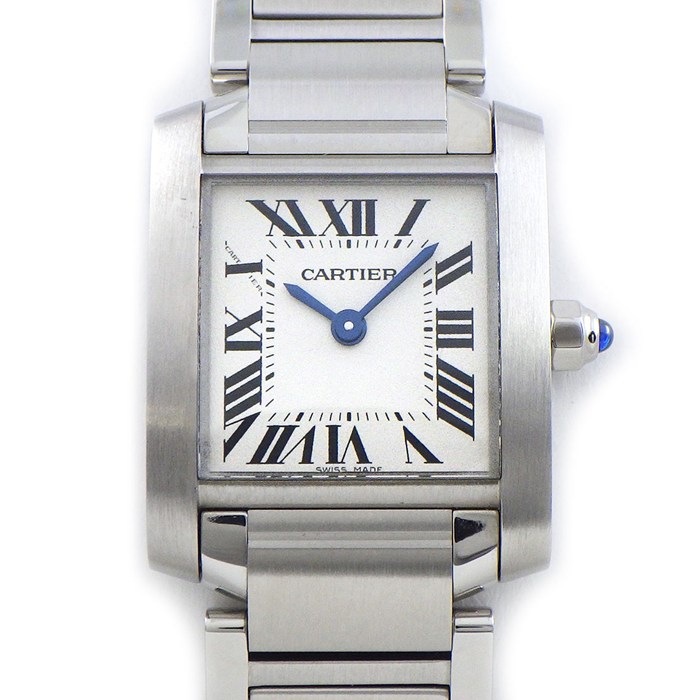 【5日限定★対象品3％OFF＆全品P3倍】 カルティエ Cartier 腕時計 タンク フランセーズ SM W51008Q3 スクエア シルバー文字盤 ローマンインデックス SS クオーツアナログ 【中古】