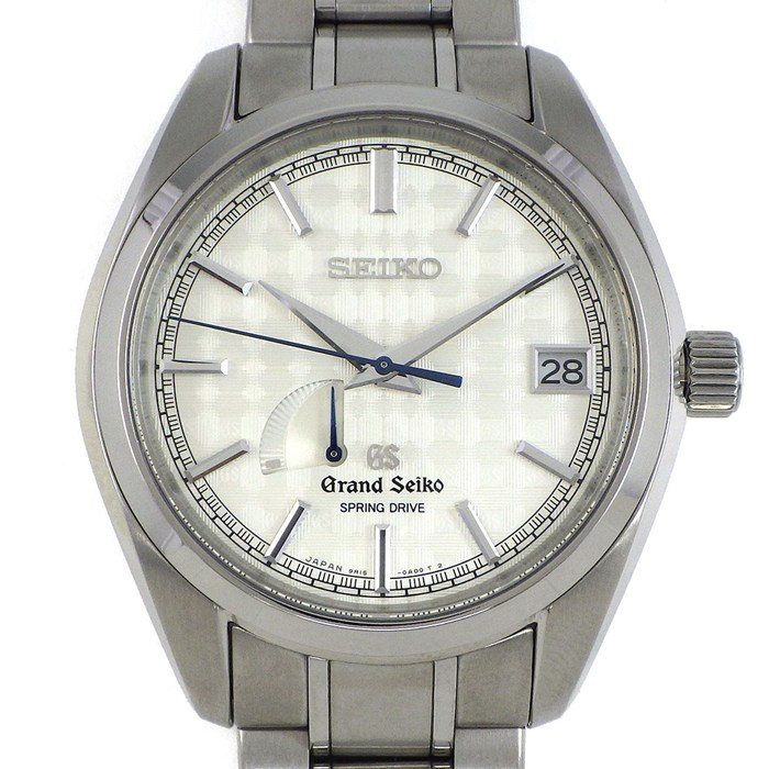 【5日限定★対象品3％OFF＆全品P3倍】 グランドセイコー Grand Seiko 腕時計 キャリバー9R 誕生10周年記念 700本限定モデル SBGA109/9R15-0AG0 デイト パワーリザーブ表示 ギョーシェ シルバー文字盤 チタン スプリングドライブ 【箱・保付き】 【中古】