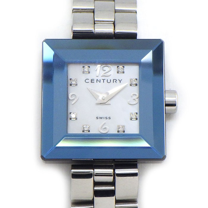 【5日限定★対象品3％OFF＆全品P3倍】 センチュリー Century 腕時計 ジョリージョーカー 907.52.F.AB1.11.SA 8ポイント ダイヤインデックス スクエア ホワイトシェル文字盤 SS クオーツアナログ 【中古】