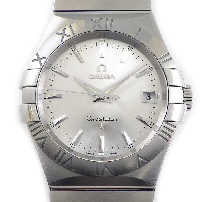 【5日限定★対象品3％OFF＆全品P3倍】 オメガ OMEGA 腕時計 コンステレーション 123.10.35.60.02.001 シルバー文字盤 デイト SS クオーツアナログ 【箱・保付き】 【中古】