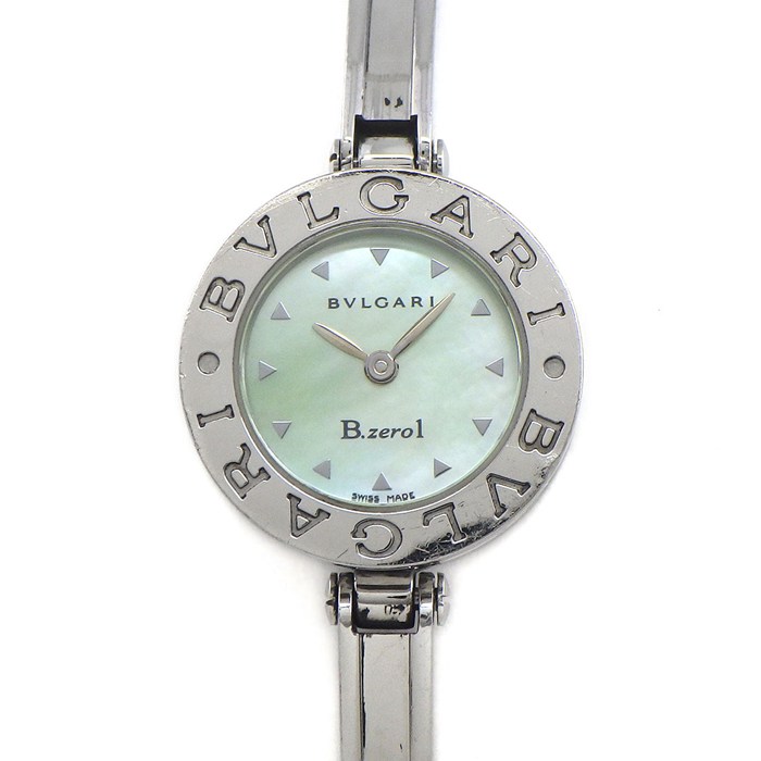 【5日限定★対象品3％OFF＆全品P3倍】 ブルガリ BVLGARI 腕時計 B-zero1 ビーゼロワン BZ22S バングル グリーン マザーオブパール文字盤 SS クオーツアナログ / #M 【中古】