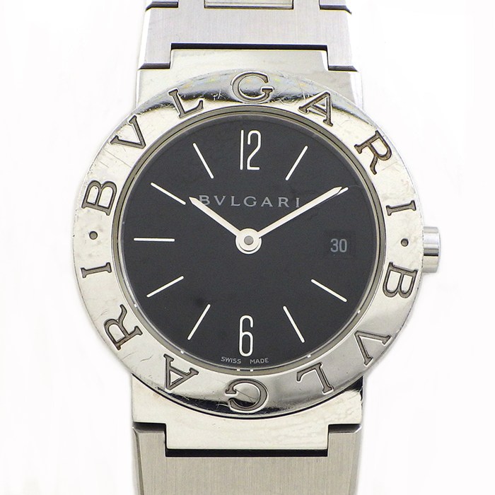 【5日限定★対象品3％OFF＆全品P3倍】 ブルガリ BVLGARI 腕時計 ブルガリブルガリ BB26SS ブラック文字盤 デイト SS クオーツアナログ 【中古】