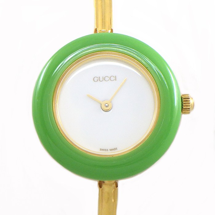 【最大3万円OFFクーポン配布中】 グッチ GUCCI 腕時計 チェンジベゼル 11/12.2 マルチカラーベゼル 全12色 ホワイト文字盤 GP クオーツアナログ 【中古】