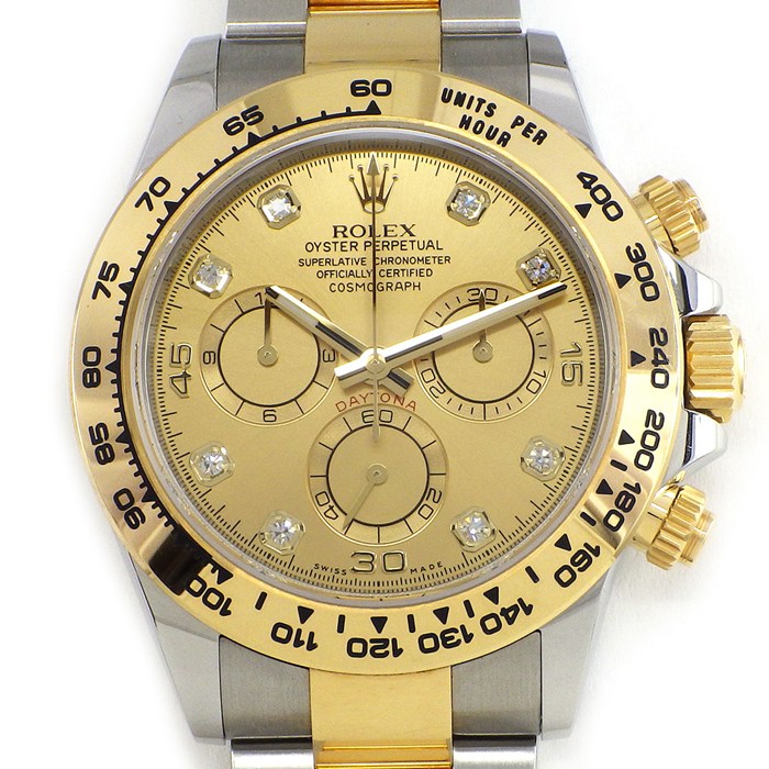 【5日限定★対象品3％OFF＆全品P3倍】 ロレックス Rolex 腕時計 コスモグラフ デイトナ 116503G 8ポイント ダイヤインデックス シャンパンゴールド文字盤 ルーレット刻印 クロノグラフ タキメーター スモールセコンド K18YG SS 自動巻き 【箱・保付き】 【中古】