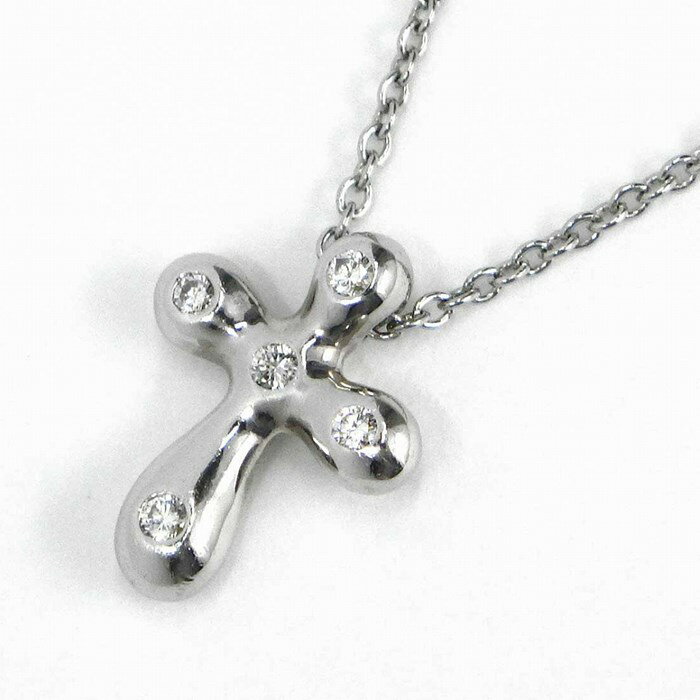 ティファニー Tiffany & Co. ネックレス スモールクロス PT950 5ポイント ダイヤモンド 【中古】