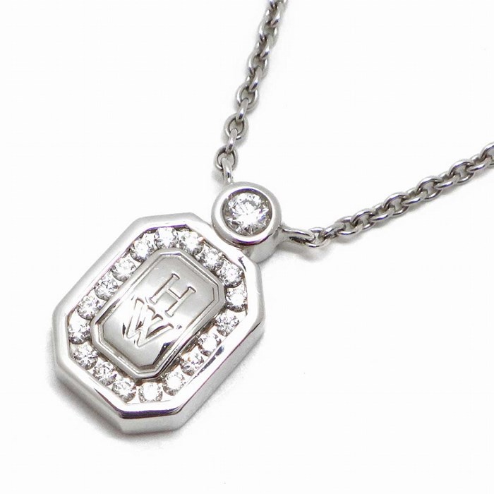 ハリーウィンストン HARRY WINSTON ネックレス HWロゴ K18WG ダイヤモンド 【箱・保付き】 【中古】のサムネイル