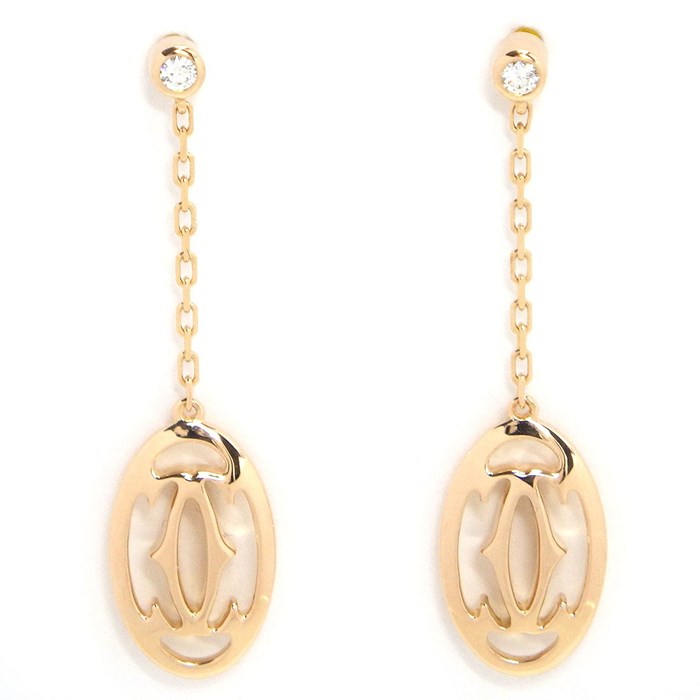 カルティエ Cartier ピアス ロゴ ドゥーブル K18PG ダイヤモンド 【中古】のサムネイル