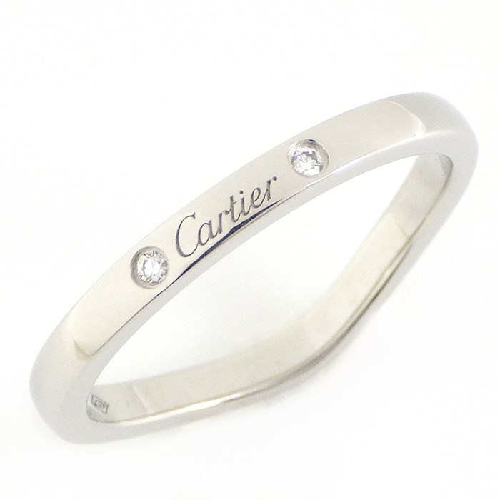 カルティエ Cartier リング バレリーナカーブ PT950 3ポイント ダイヤモンド 11号  ...