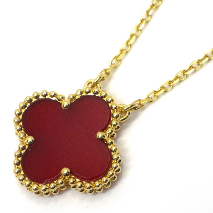 ヴァンクリーフ＆アーペル Van Cleef & Arpels ネックレス ヴィンテージ アルハンブラ K18YG カーネリアン 【中古】のサムネイル