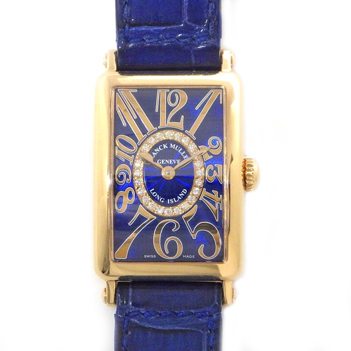 フランクミュラー FRANCK MULLER 腕時計 ロングアイランド レリーフ ブルー ギョーシェ ...