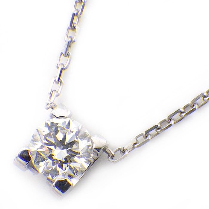 カルティエ ネックレス Cドゥ ダイヤモンド 0.30ct(G/VS1/3EX) K18WG 【中古】