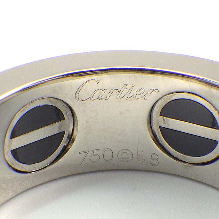 カルティエ Cartier リング ラブリング フル パヴェ ダイヤモンド K18WG ブラック セラミック 8号 / #48 【中古】