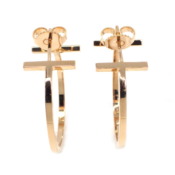 ティファニー Tiffany & Co. ピアス Tワイヤー フープ K18PG 【中古】のサムネイル