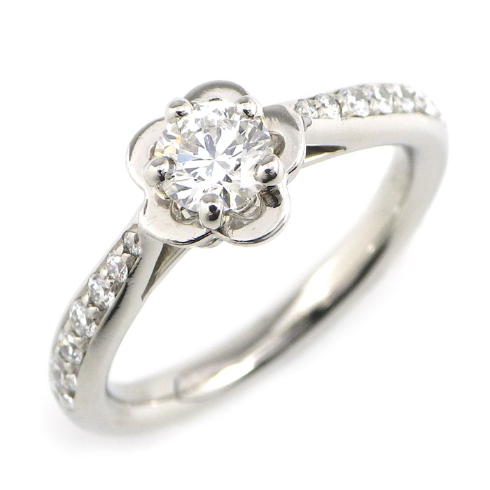 シャネル CHANEL リング カメリア ハーフエタニティ ピンキーリング ダイヤモンド PT950 6号 / #47 【中古】のサムネイル