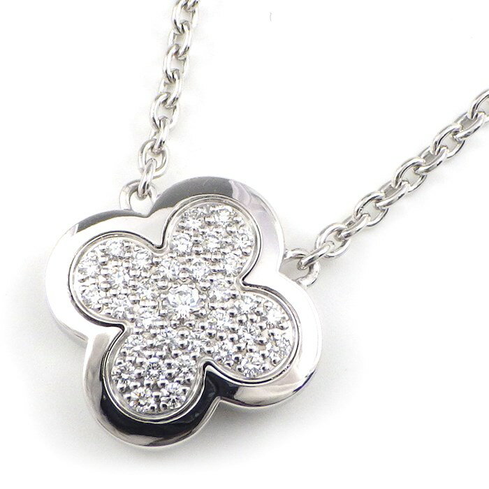 ヴァンクリーフ＆アーペル Van Cleef & Arpels ネックレス ピュア アルハンブラ パヴェ ダイヤモンド K18WG 【中古】のサムネイル