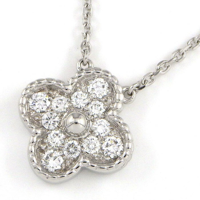 ヴァンクリーフ＆アーペル Van Cleef & Arpels ネックレス ヴィンテージ アルハンブラ ダイヤモンド K18WG 【中古】のサムネイル