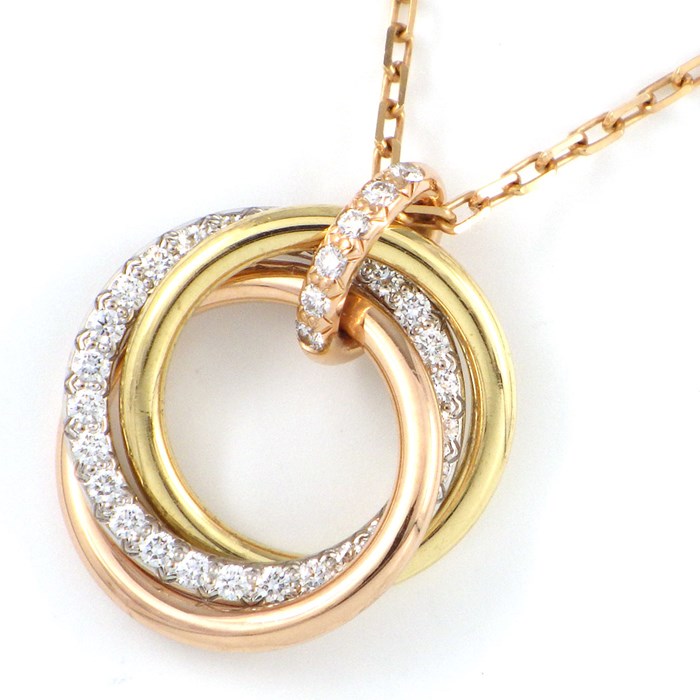 カルティエ Cartier ネックレス トリニティ ダイヤモンド 0.20ct K18PG K18WG K18YG 【中古】のサムネイル