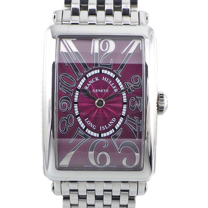 フランクミュラー FRANCK MULLER 腕時計 ロングアイランド レリーフ 952QZREL パープルギョーシェ文字盤 SS クオーツアナログ 【中古】