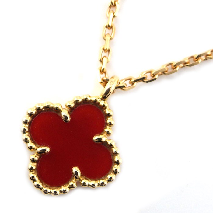 ヴァンクリーフ＆アーペル Van Cleef & Arpels ネックレス スウィート アルハンブラ カーネリアン K18PG 【中古】のサムネイル