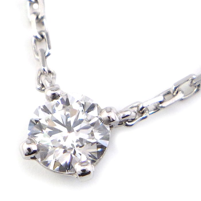 【★最終お値引き品】 カルティエ Cartier ネックレス 1895 ソリティア ソリテール 1ポイント ダイヤモンド 0.18ct(E/VS1/VG) K18WG 【中古】のサムネイル