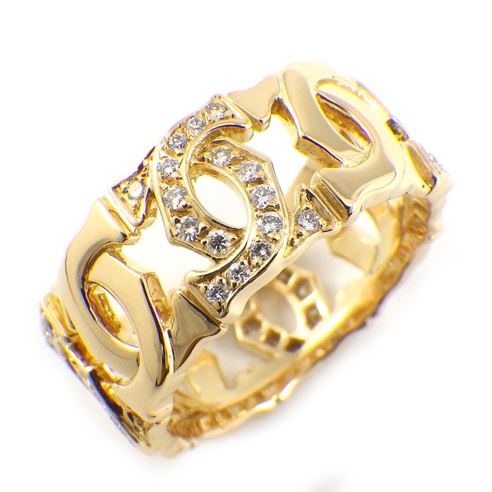 カルティエ Cartier リング アントルラセ 2C C2 ハーフ ダイヤモンド K18YG 9.5号 / #50 【中古】