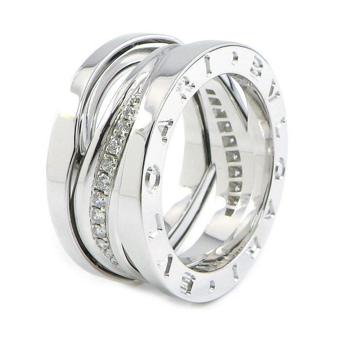 ブルガリ BVLGARI リング B-zero1 ビーゼロワン レジェンド ハーフサークル ダイヤモンド 0.17ct K18WG 9号 / #50 【箱・保付き】 【中古】