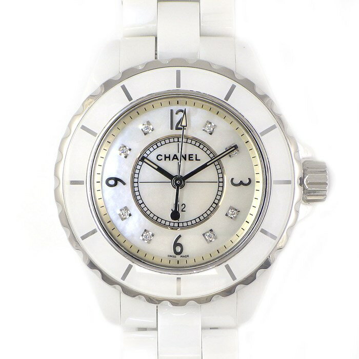 シャネル CHANEL 腕時計 J12 H2422 8ポイント ダイヤインデックス ホワイトシェル文字盤 SS ホワイトセラミック 白 クオーツアナログ 【中古】のサムネイル