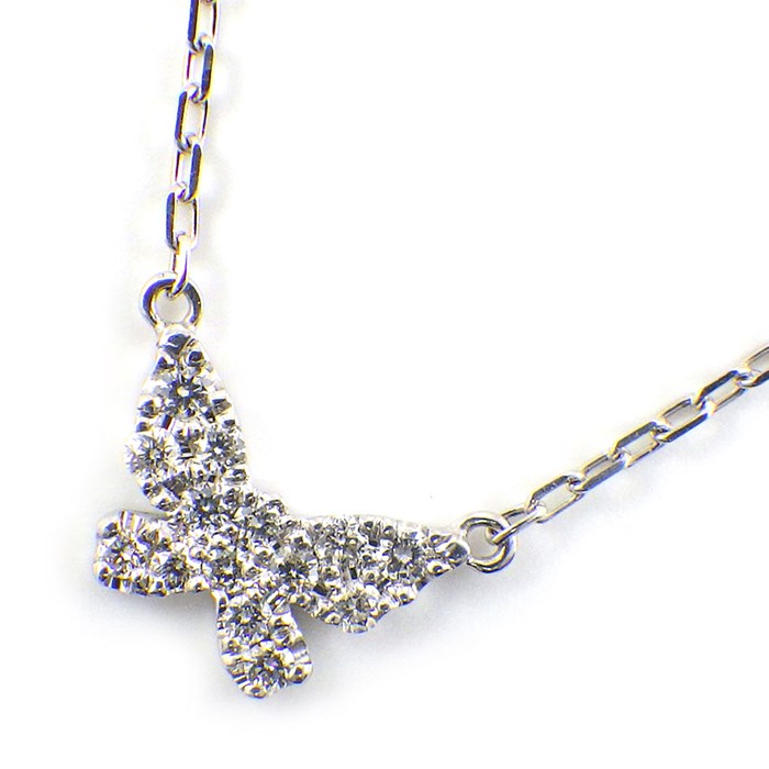 アーカー AHKAH ネックレス バタフライ パヴェ ダイヤモンド 0.06ct K18WG 【中古】のサムネイル