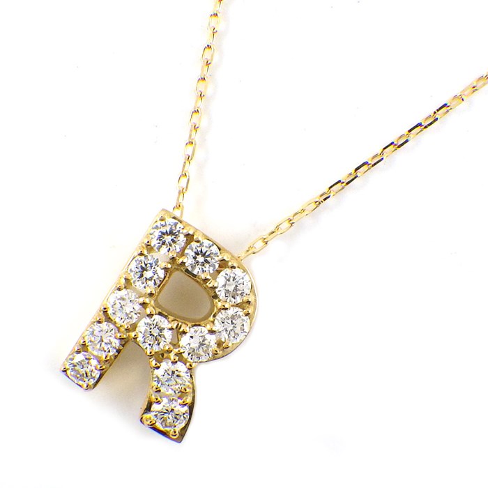 アーカー AHKAH ネックレス プルミエトワール イニシャル レター R ダイヤモンド 0.24ct K18YG 【中古】のサムネイル