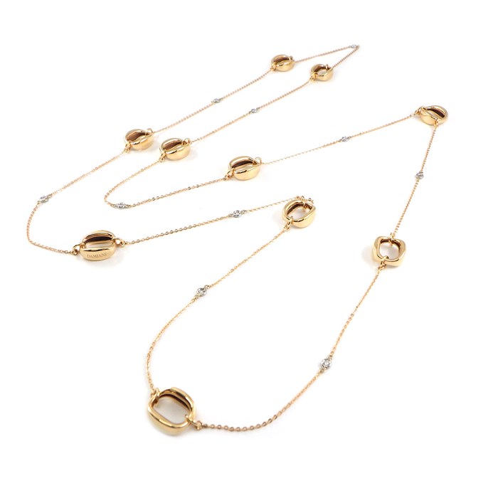 ダミアーニ DAMIANI ロングネックレス ディーレース 10モチーフ 10ポイント ダイヤモンド K18PG K18WG 【中古】のサムネイル