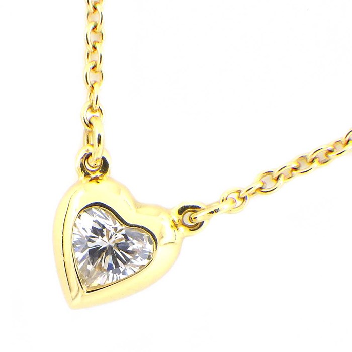ティファニー Tiffany & Co. ネックレス バイザヤード ハート 1ポイント ハートシェイプ ダイヤモンド 0.17ct K18YG 【中古】