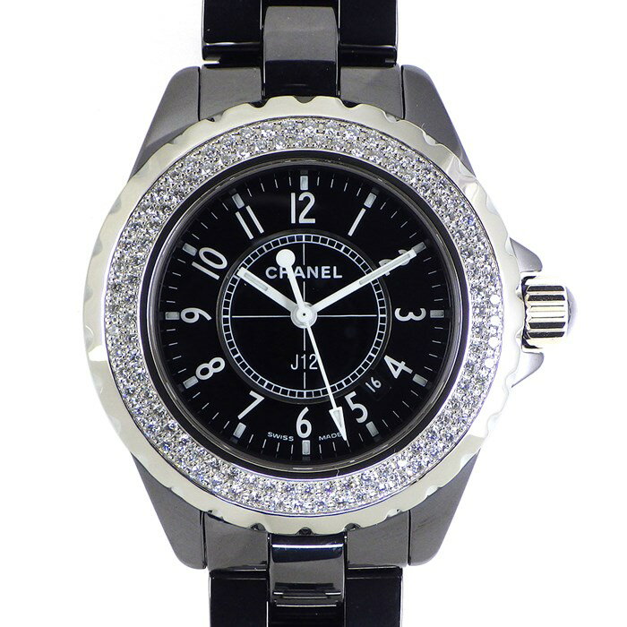 シャネル CHANEL 腕時計 J12 H0949 ダイヤベゼル カレンダー ブラック 文字盤 SS ブラックセラミック 黒 クオーツアナログ 【中古】のサムネイル