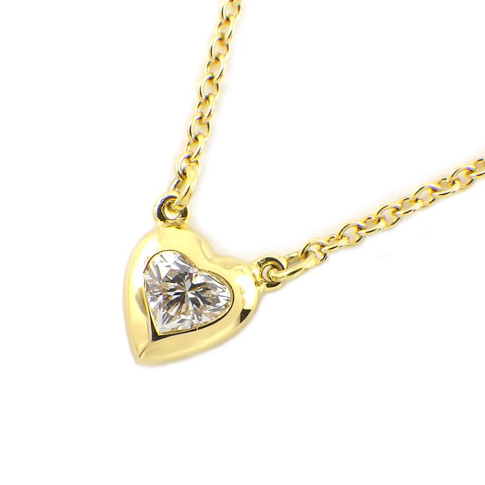 ティファニー Tiffany & Co. ネックレス バイザヤード ハート シェイプ 1ポイント ダイヤモンド 0.17ct K18YG 【中古】