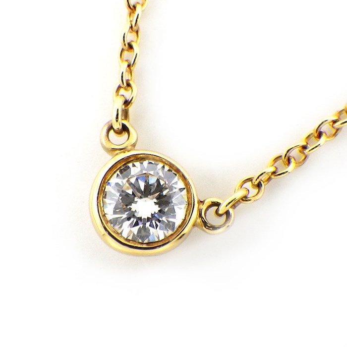 ティファニー Tiffany & Co. ネックレス バイザヤード 1ポイント ダイヤモンド 0.14ct K18YG 【中古】