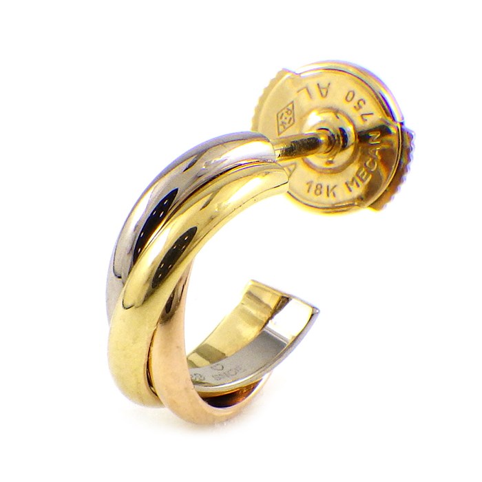 カルティエ Cartier ピアス トリニティ K18PG K18WG K18YG ※片方のみ 【中 ...