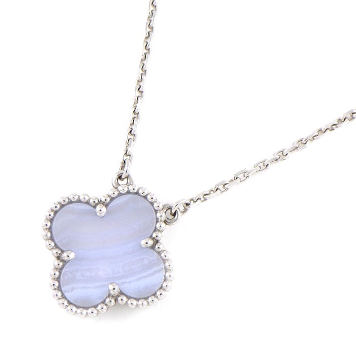 ヴァンクリーフ＆アーペル Van Cleef & Arpels ネックレス ヴィンテージアルハンブラ カルセドニー K18WG 【中古】のサムネイル