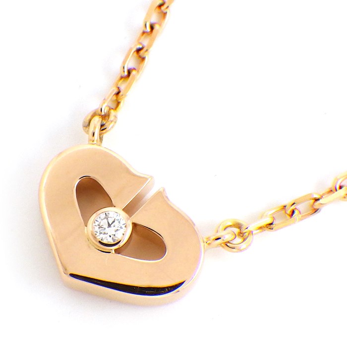 カルティエ Cartier ネックレス C ハート 1ポイント ダイヤモンド 0.01ct K18PG 【中古】のサムネイル