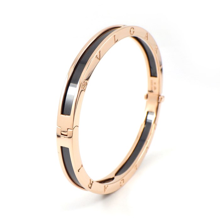 ブルガリ BVLGARI バングル B-zero1 ビーゼロワン K18PG ブラック セラミック 黒 / #M 【中古】