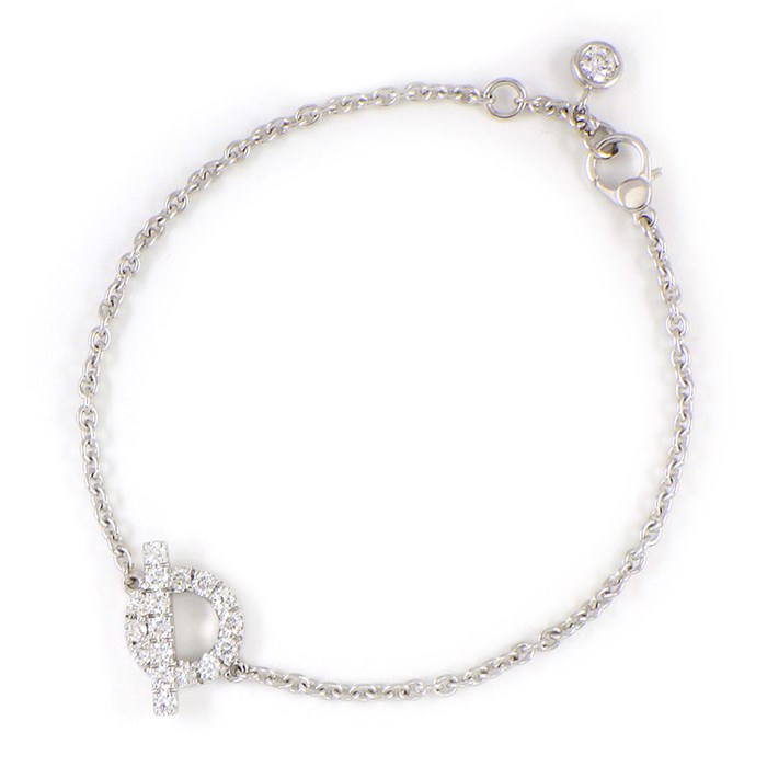 【★最終お値引き品】 エルメス HERMES ブレスレット フィネス 18ポイント ダイヤモンド 0.55ct K18WG 【中古】のサムネイル